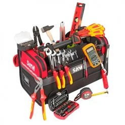 Caisse textile 39 L + 125 outils électricien Sam Outillage CP-ELEC1Z