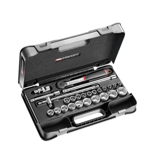 Jeu de douilles 1/2'' 6 pans métriques Facom 26 pièces S.161-4P6 1 Jeu de douilles 1/2'' 6 pans métriques Facom 26 pièces S.161-4P6