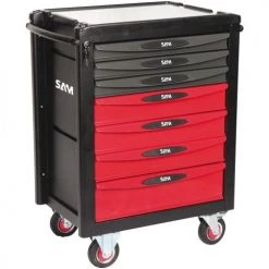 Servante SERVI-740 7 tiroirs Sam outillage modèle STOP+ avec plateau en aluminium - SERVI-740