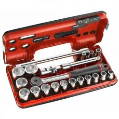 Coffret douilles 1/2'' 6 pans métriques 21 pièces Facom S.161DBOX1